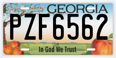 GA license plate PZF6562