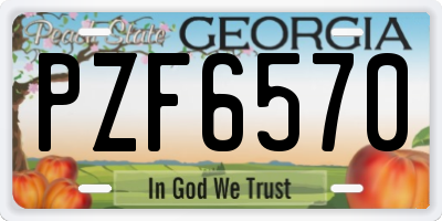 GA license plate PZF6570