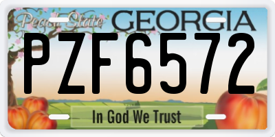 GA license plate PZF6572