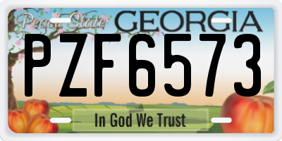 GA license plate PZF6573
