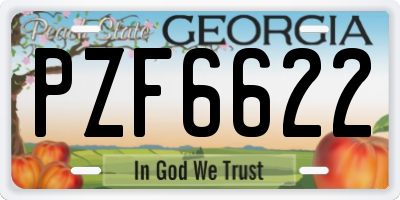 GA license plate PZF6622