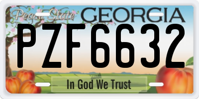 GA license plate PZF6632