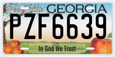 GA license plate PZF6639