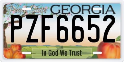 GA license plate PZF6652