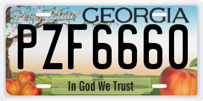 GA license plate PZF6660