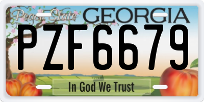 GA license plate PZF6679