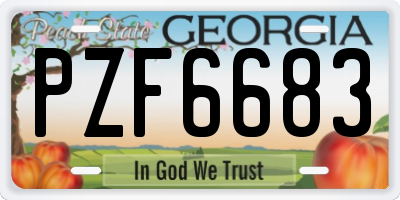 GA license plate PZF6683
