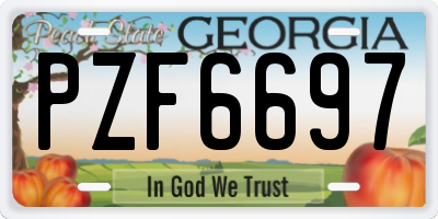 GA license plate PZF6697