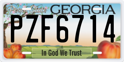 GA license plate PZF6714