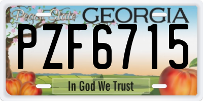 GA license plate PZF6715