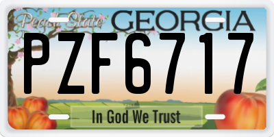 GA license plate PZF6717