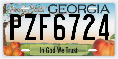 GA license plate PZF6724