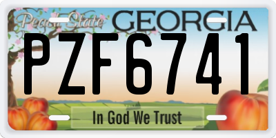 GA license plate PZF6741