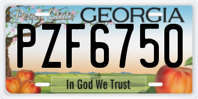 GA license plate PZF6750