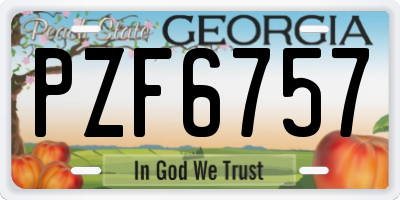 GA license plate PZF6757