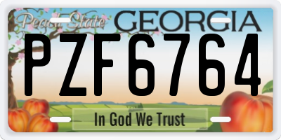 GA license plate PZF6764