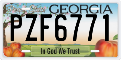 GA license plate PZF6771