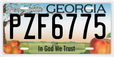 GA license plate PZF6775