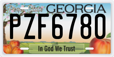 GA license plate PZF6780