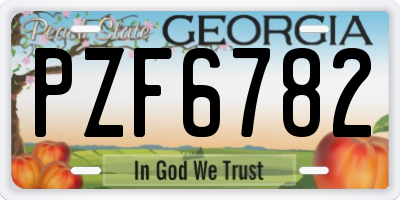 GA license plate PZF6782