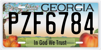 GA license plate PZF6784
