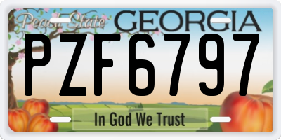 GA license plate PZF6797