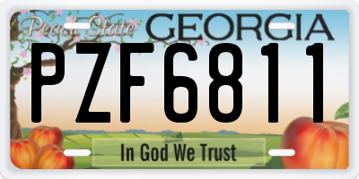 GA license plate PZF6811