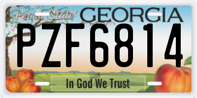 GA license plate PZF6814