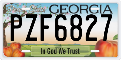 GA license plate PZF6827