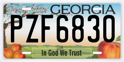 GA license plate PZF6830