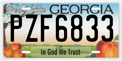 GA license plate PZF6833