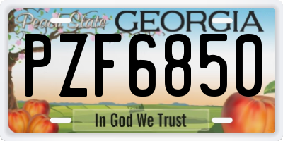 GA license plate PZF6850