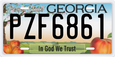GA license plate PZF6861