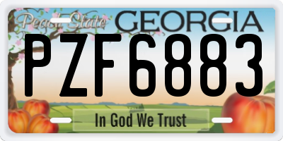 GA license plate PZF6883