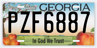 GA license plate PZF6887