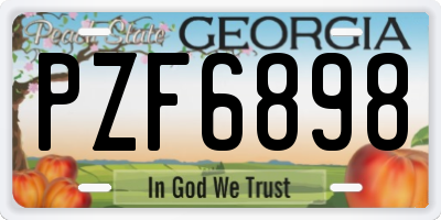 GA license plate PZF6898