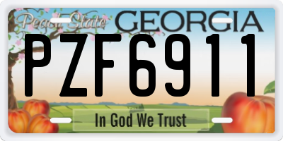 GA license plate PZF6911