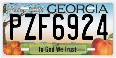 GA license plate PZF6924
