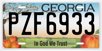 GA license plate PZF6933