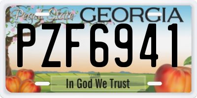 GA license plate PZF6941