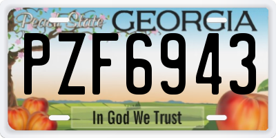GA license plate PZF6943