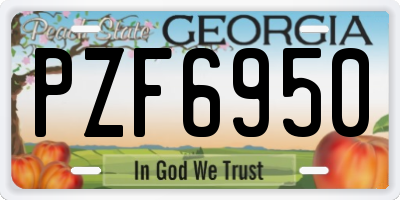 GA license plate PZF6950