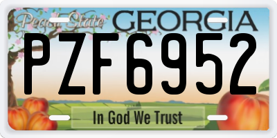GA license plate PZF6952