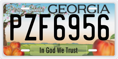 GA license plate PZF6956