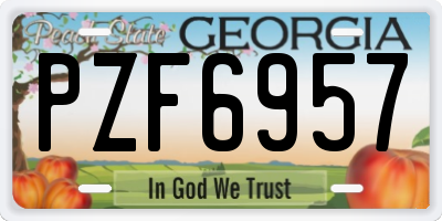 GA license plate PZF6957