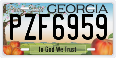 GA license plate PZF6959