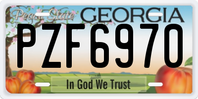 GA license plate PZF6970