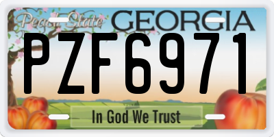 GA license plate PZF6971
