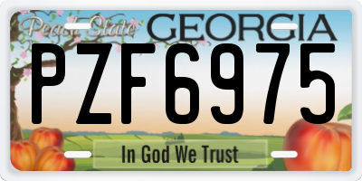 GA license plate PZF6975