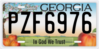 GA license plate PZF6976
